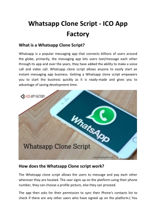 Whatsapp Clone Script - ICO App Factory