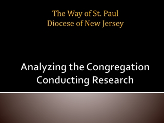 Analyzing the Congregation Conducting Research