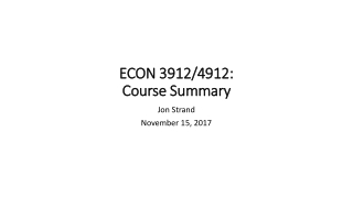 ECON 3912/4912: Course Summary