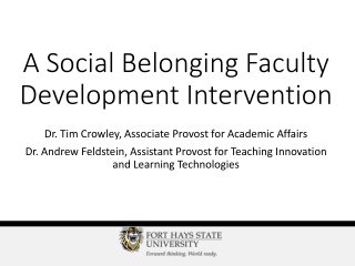 A Social Belonging Faculty Development Intervention