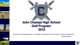 John Champe High School Golf Program 2019