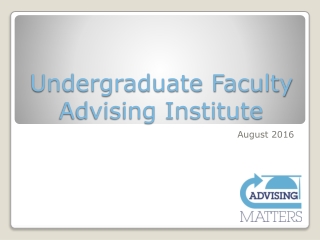 Undergraduate Faculty Advising Institute