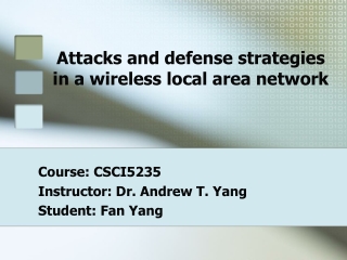 Attacks and defense strategies in a wireless local area network