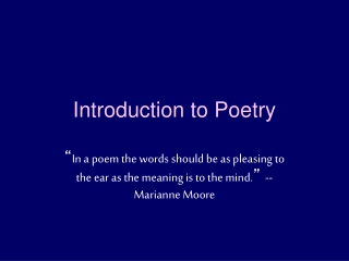 Introduction to Poetry