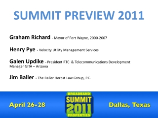 Summit Preview 2011