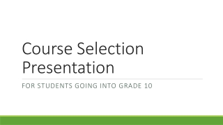 Course Selection Presentation