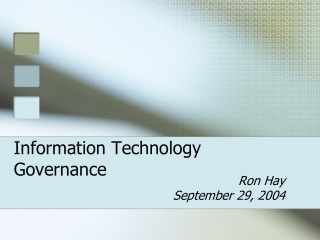 Information Technology Governance