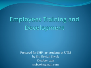 Employees Training and Development