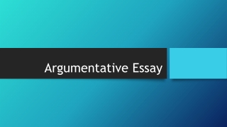 Argumentative Essay