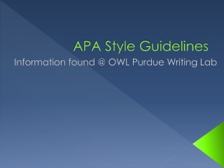 APA Style Guidelines