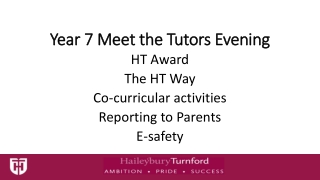 Year 7 Meet the Tutors Evening