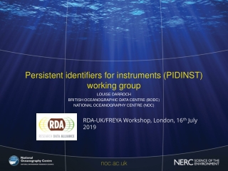 Persistent identifiers for instruments (PIDINST) working group