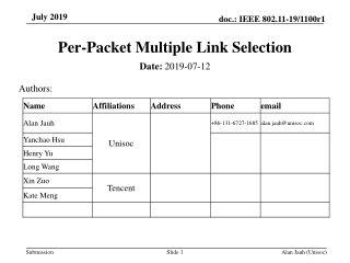 Per-Packet Multiple Link Selection