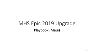 MHS Epic 2019 Upgrade