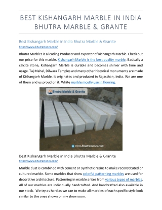 Best Kishangarh Marble in India Bhutra Marble & Granite