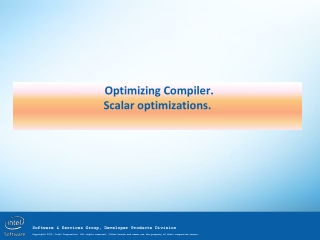 Optimizing Compiler . Scalar optimizations .