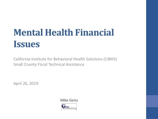 Mental Health Financial Issues