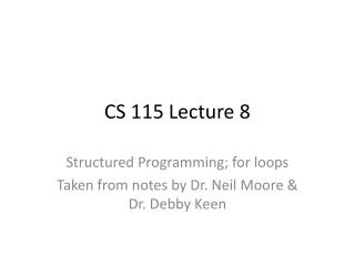 CS 115 Lecture 8