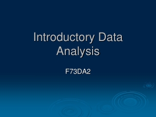 Introductory Data Analysis