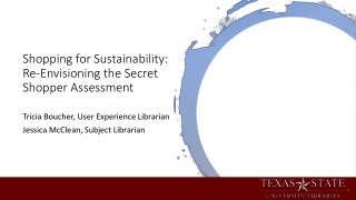 Shopping for Sustainability: Re-Envisioning the Secret Shopper Assessment 