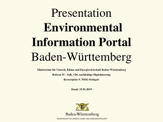 Presentation Environmental Information Portal Baden-Württemberg