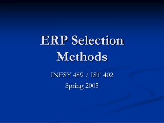 ERP Selection Methods