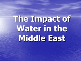 The Impact of Water in the Middle East