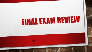 Final Exam Review