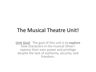 The Musical Theatre Unit!