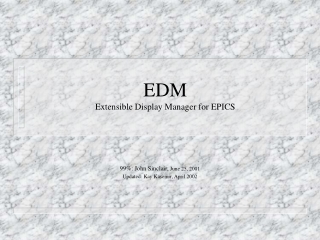 EDM Extensible Display Manager for EPICS