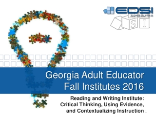 Georgia Adult Educator Fall Institutes 2016
