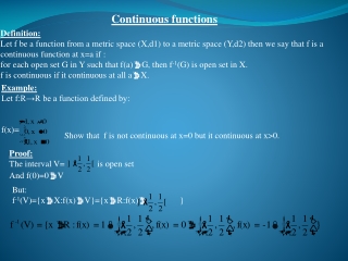 Continuous functions