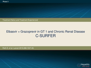 Elbasvir + Grazoprevir in GT 1 and Chronic Renal Disease C -SURFER