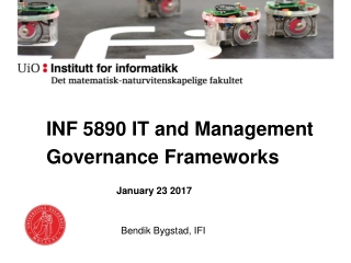 INF 5890 IT and Management Governance Frameworks January 23 2017