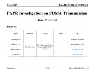 PAPR Investigation on FDMA Transmission