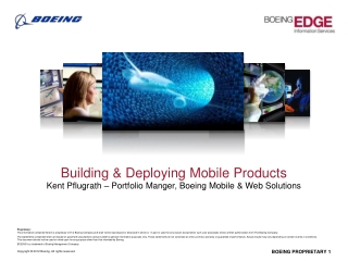 Building &amp; Deploying Mobile Products