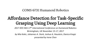 Affordance Detection for Task-Specific Grasping Using Deep Learning