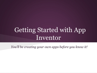 Getting Started with App Inventor