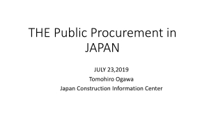 THE Public Procurement in JAPAN