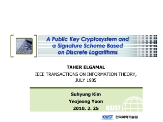 A Public Key Cryptosystem and a Signature Scheme Based on Discrete Logarithms