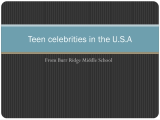 Teen celebrities in the U.S.A