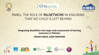 PANEL: THE ROLE OF PALNETWORK IN ENSURING THAT NO CHILD IS LEFT BEHIND