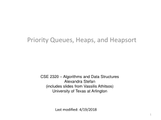 Priority Queues, Heaps, and Heapsort