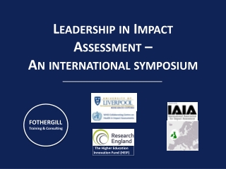 Leadership in Impact Assessment – An international symposium