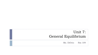 Unit 7: General Equilibrium