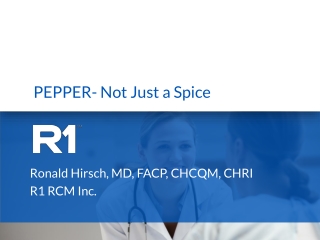 PEPPER- Not Just a Spice