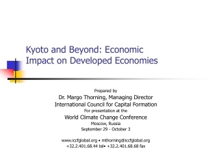 Kyoto and Beyond: Economic Impact on Developed Economies