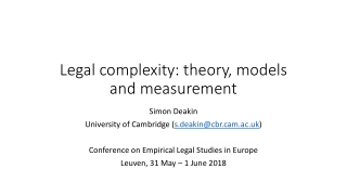 Legal complexity: theory, models and measurement