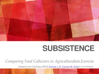 SUBSISTENCE