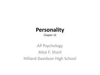 Personality Chapter 12